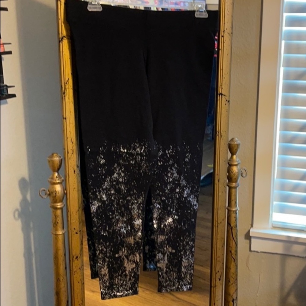 Torrid Black Silver Splatter Leggings 2